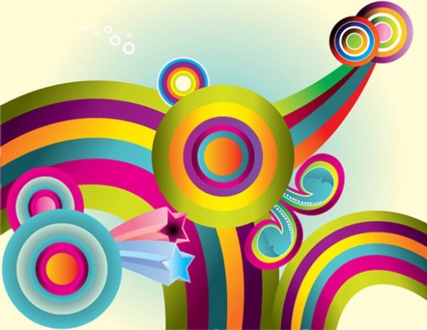 Celebration of Color Abstract Vector Background web vector unique stylish stripes quality original illustrator high quality graphic fresh free download free download design creative colorful color circles celebration background abstract   