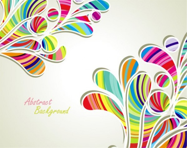 Colorful Striped Floral Abstract Vector Background web vector unique stylish striped quality original illustrator high quality graphic fresh free download free flowers floral eps download design creative colorful background artwork art abstract   