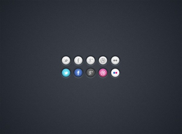 5 Exquisite Social Media Icons Set PSD web unique ui elements ui twitter stylish social media icons social simple quality original new networking modern media interface hi-res HD grey gray google plus fresh free download free flickr facebook elements dribble download detailed design creative clean bookmarking   