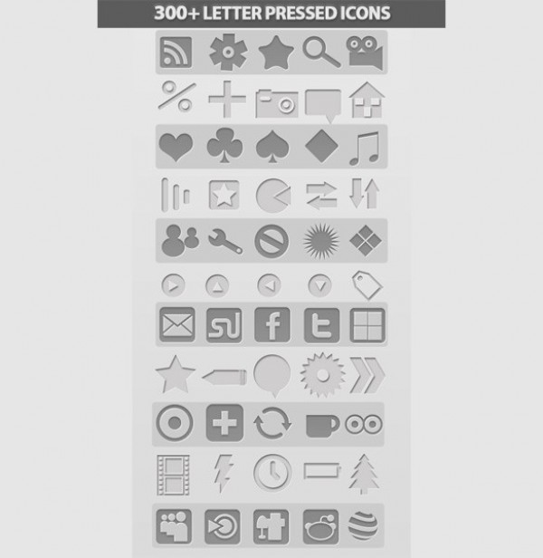 300 Greyscale Letter Pressed Web Icons Set web unique ui elements ui stylish set quality psd pressed png pack original new modern letter pressed interface icons hi-res HD greyscale grey fresh free download free elements download detailed design creative clean   