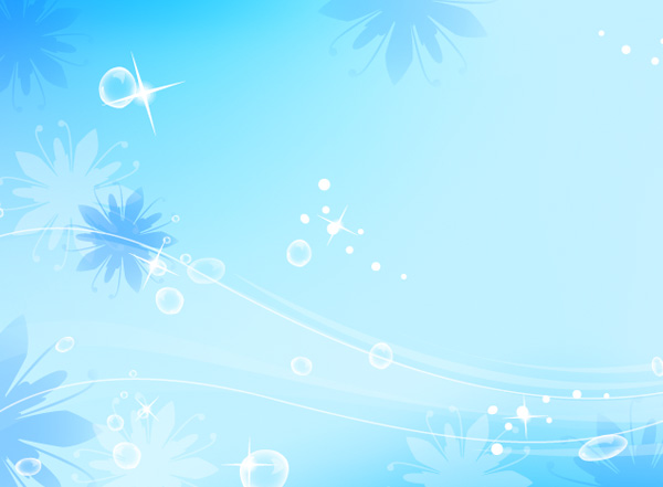 Blue Floral Bubble Abstract Background waves vector twinkle stars lines free download free flowers floral bubbles blue background   