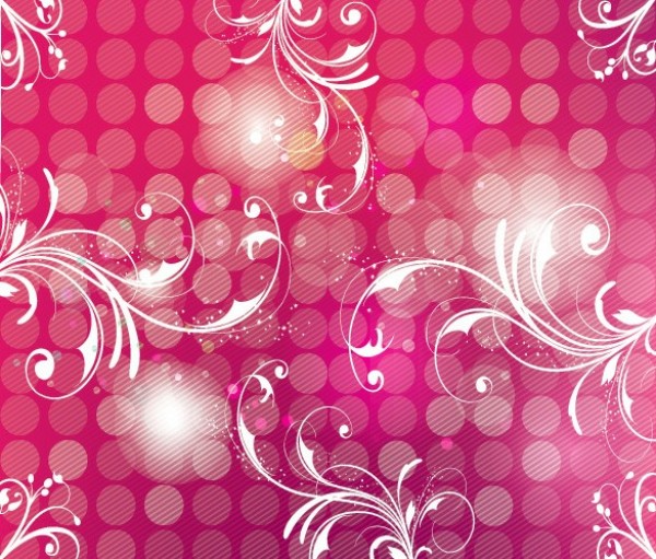 Deep Pink Floral Halftone Vector Background web vector unique swirls stylish quality pink overlay original orbs illustrator high quality halftone graphic glowing fresh free download free floral download design creative bokeh blur background ai   