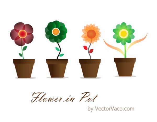 4 Sunny Abstract Vector Flowers in Pot web vectors vector graphic vector unique ultimate quality potted pot plant photoshop pack original new modern illustrator illustration icons high quality fresh free vectors free download free flower pot flower floral download design creative ai abstract   