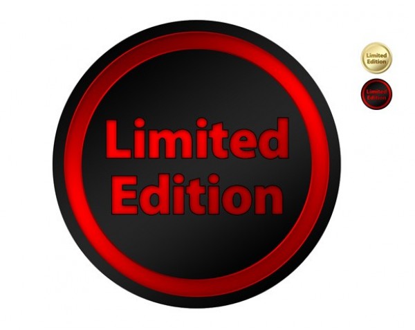 Black Gold "Limited Edition" Button/Seal web unique ui elements ui stylish simple seal round red quality original new modern limited edition interface hi-res HD gold fresh free download free elements download detailed design creative clean button black   