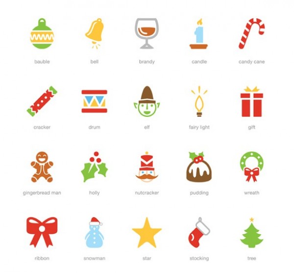 20 Festive Holiday Vector Icons Pack web vector unique ui elements stylish set quality original new monochrome interface illustrator icons holiday high quality hi-res HD graphic fresh free download free festive eps elements download detailed design creative colorful christmas icons christmas   