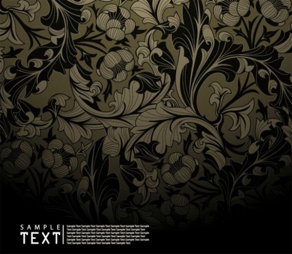 Deep Tone Vintage Floral Pattern Vector Background web vintage vector unique stylish quality pattern original illustrator high quality graphic fresh free download free floral eps download design dark creative background   