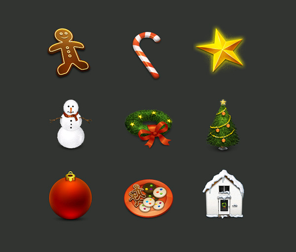 9 Realistic Christmas Icons Set wreath ui elements ui star snowman set icons house home ginergerbread man free download free christmas tree icon christmas icons christmas   
