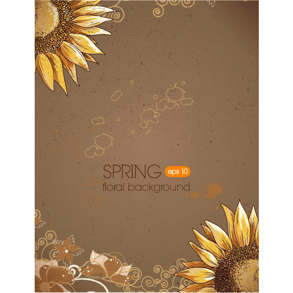 Sand and Sunflower Grunge Abstract Background yellow web vector unique ui elements sunflower background sunflower summer stylish splatter spill sand quality original new interface illustrator high quality hi-res HD grunge graphic fresh free download free floral eps elements download detailed design creative brown background abstract   