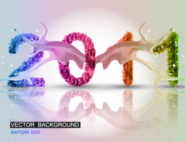 Vector Symphony 2011 Vector Background symphony stylish psd photoshop sources new year milk liquids free vectors effect dynamic awesome 2011   