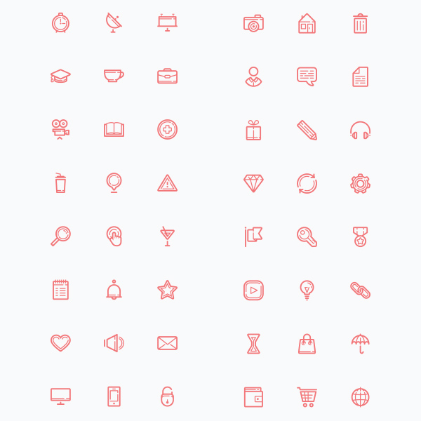 60 Web Line Icons Vector Pack vector set psd line icons icons   