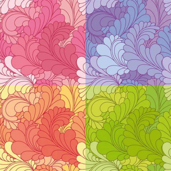 Hand Painted Ornamental Floral Vector Pattern web vector unique stylish seamless quality purple pink pattern ornamental original orange illustrator high quality hand painted green graphic fresh free download free floral download design creative background   