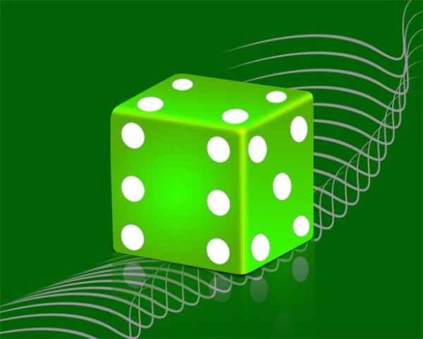 Green Casino 3D Dice Icon PSD web wavy unique ui elements ui stylish quality psd original new modern lines interface icon hi-res HD green fresh free download free elements download dice detailed design creative clean casino background abstract 3d   