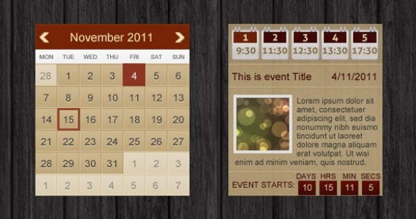 Grunge Event Calendar & Modal Box PSD web unique ui elements ui stylish reminders quality psd original new modern modal interface hi-res HD grunge fresh free download free events calendar events elements download detailed design creative clean calendar box   