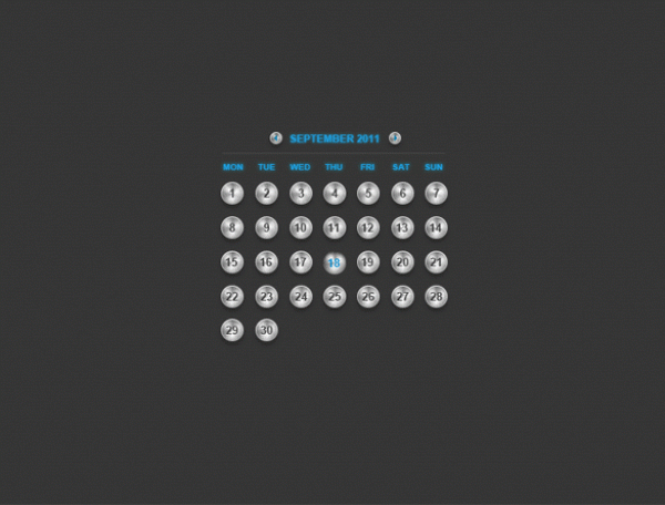 Metal Button Style UI Calendar PSD web unique ui elements ui stylish quality psd original new monthly modern metal calendar interface hi-res HD fresh free download free elements download detailed design creative clean calendar blue   