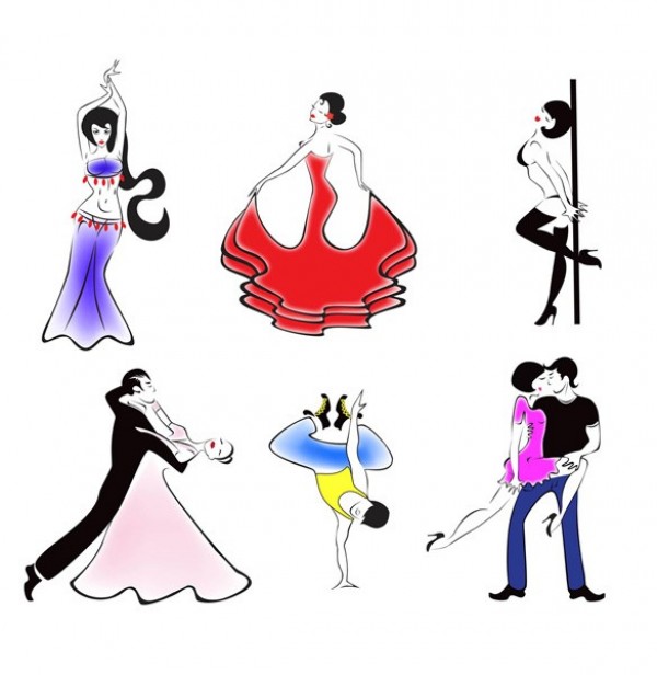 6 Dance Form People Vector Sketches web vector unique Tango stylish spanish sketch quality people dancing original new illustrator hip hop high quality graphic fresh free download free figures download design dancing dance creative classical dance belly dance ballroom   