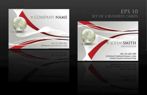 2 Modern Business Cards Vector Sets world web vector unique ui elements template stylish quality original new modern illustrator high quality hi-res HD graphic globe front fresh free download free earth download design creative company business card black back abstract   