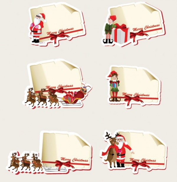 18 Christmas Theme Vector Labels Set web vector unique ui elements stylish stocking set santa reindeer quality original new labels interface illustrator high quality hi-res HD graphic fresh free download free elements download detailed design creative christmas   