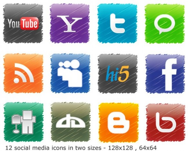 12 Paint Stroke Social Media Icons Set PNG web unique ui elements ui stylish social set quality png paint original new networking modern media interface icons hi-res HD fresh free download free elements download detailed design creative clean brush stroke bookmarking   