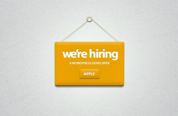 "We're Hiring" Web UI Hanging Sign PSD web we're hiring unique ui elements ui stylish string sign recruit quality post original new modern job interface hire hi-res HD hanging sign fresh free download free elements download detailed design creative clean button apply   