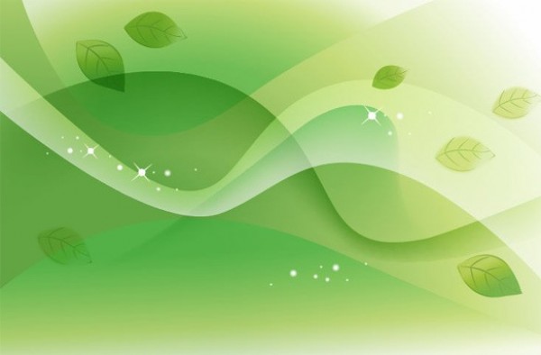 Think Green Nature Abstract Vector Background web waves vector unique stylish quality original nature leaves illustrator high quality green graphic fresh free download free flowing eps ecology eco download design creative background abstract   