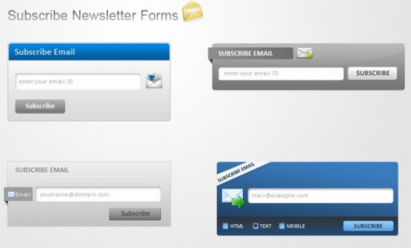 Grey & Blue Newsletter Subscription Forms PSD web unique ui elements ui subscription forms subscription subscribe stylish simple quality original newsletter new modern interface hi-res HD grey gray fresh free download free forms email form elements download detailed design creative clean blue   