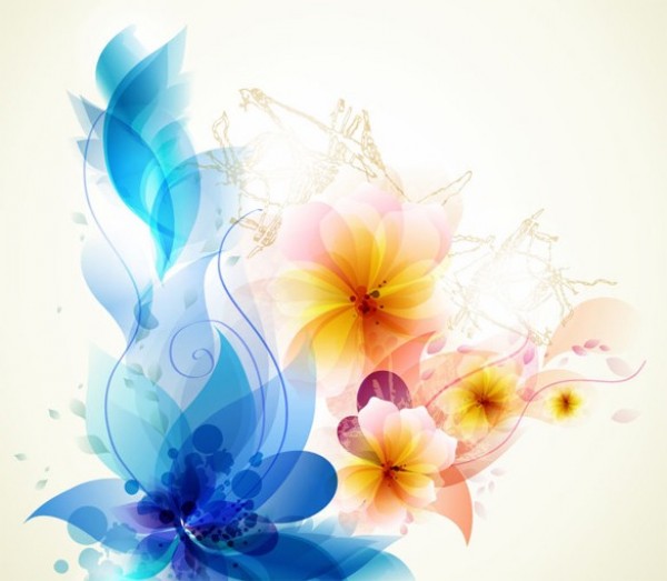 Lovely Abstract Floral Art Vector Background web vector unique transparent stylish quality original illustrator high quality graphic fresh free download free flowers floral eps download design delicate creative blue background artwork art abstract   