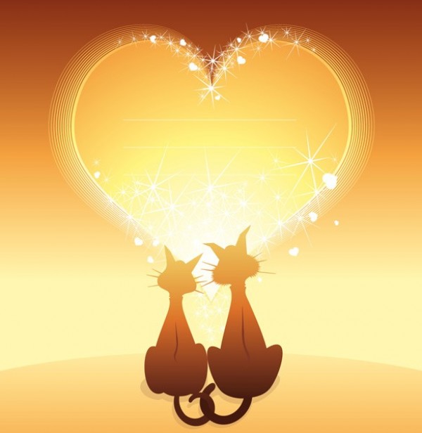 5 Cute Cats with Hearts Vector Backgrounds web vector valentine's day Valentine unique stylish romantic quality original love illustrator illustration high quality hearts graphic fresh free download free download design creative cats cat background   