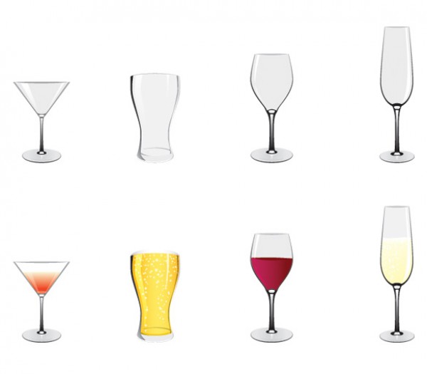 8 Cocktail Wine Beer Vector Glasses wine web water vectors vector graphic vector unique ultimate quality photoshop pack original new modern illustrator illustration icons high quality glasses glass fresh free vectors free download free download design creative cocktail champagne beer ai   