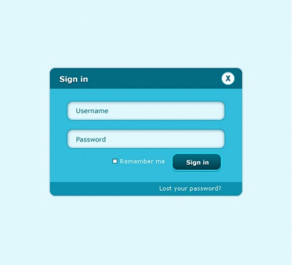 Two Tone Blue Sign-in Form PSD web unique ui elements ui stylish small sign-in quality psd original new modern login interface hi-res HD fresh free download free form elements download detailed design creative clean box blue   