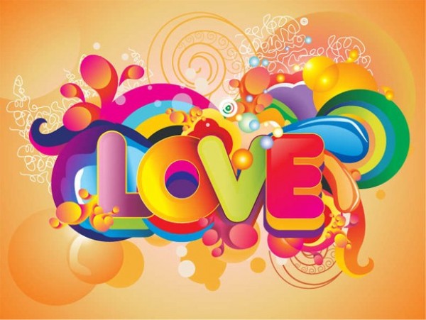 Colorful Love Art Abstract Background web vector unique ui elements stylish stripes shapes quality original new love text love interface illustrator high quality hi-res HD graphic fresh free download free eps elements download detailed design creative colorful card bubbles balloon background art   
