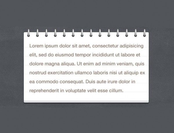 Clean Coiled Notepad PSD web unique ui elements ui stylish stacked quality psd original notes notepad notebook new modern modal box modal lined interface hi-res HD fresh free download free elements download detailed design creative clean   