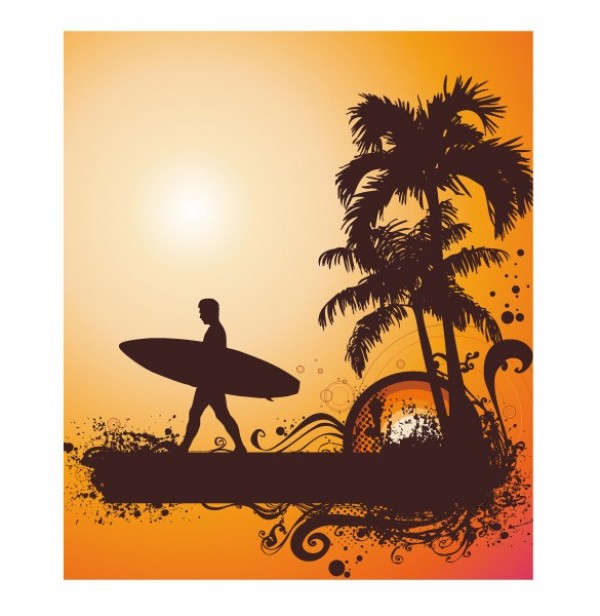 3 Tropical Summer Abstract Vector Backgrounds web vector unique tropics tropical surfing surfer summer stylish quality original illustrator high quality grunge graphic fresh free download free download design creative background abstract   
