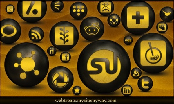 108 Black Gold Orb Social Media Icons Pack web unique ui elements ui stylish social media simple set quality pack original orb new networking modern interface icons hi-res HD gold fresh free download free elements download detailed design creative clean bookmarking black   