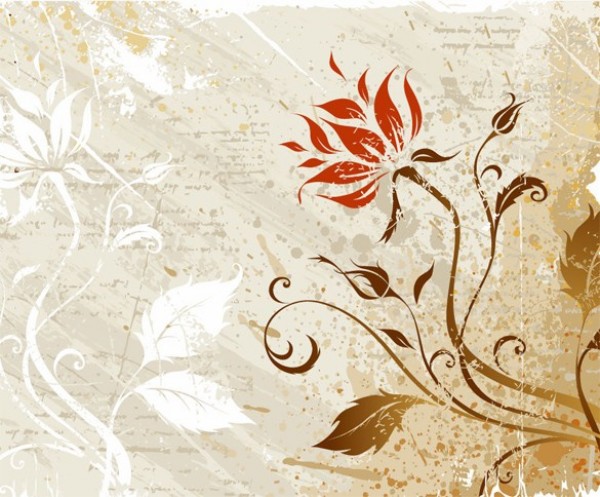 Grunge Floral Abstract Vector Background web vector unique texture stylish quality original orange illustrator high quality hand painted grunge grey graphic fresh free download free floral eps download design creative background art abstract   