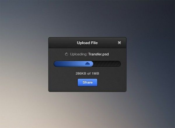 Dark Minimal File Upload Widget PSD widget web upload widget upload unique ui elements ui transfer stylish quality psd progress bar original new modern interface hi-res HD fresh free download free elements download detailed design creative cloud clean blue   