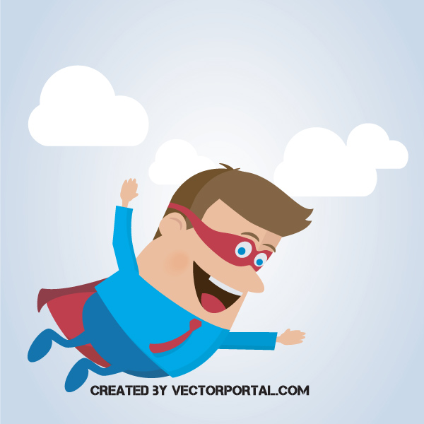 Entrepreneur Superman Illustration vector superman man happy flying entrepreneur business   