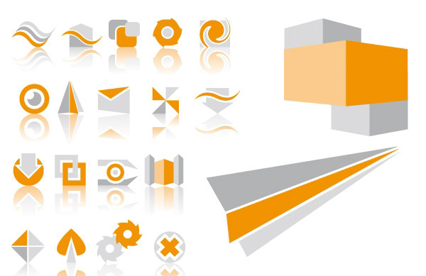 20 Abstract Concept Logo Vector Elements vector shapes set logotypes logos logo free download free abstract   