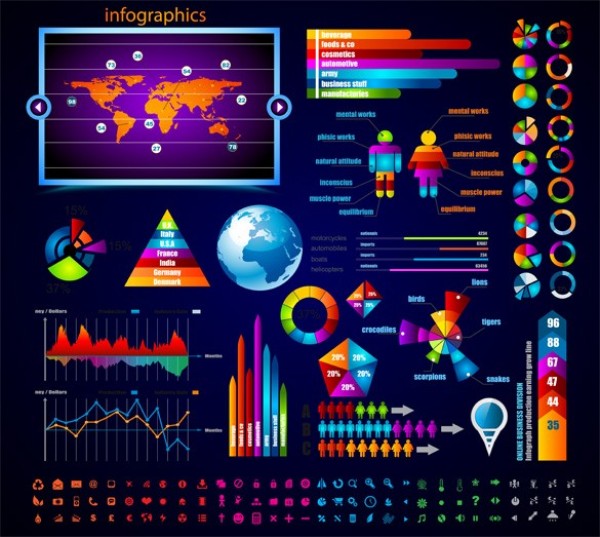 Colorful Infographics Charts & Comparisons Vector Set world web vector unique ui elements stylish quality population pie chart original new measurements interface infographics illustrator high quality hi-res HD graphic global fresh free download free elements download detailed design creative comparisons charts   