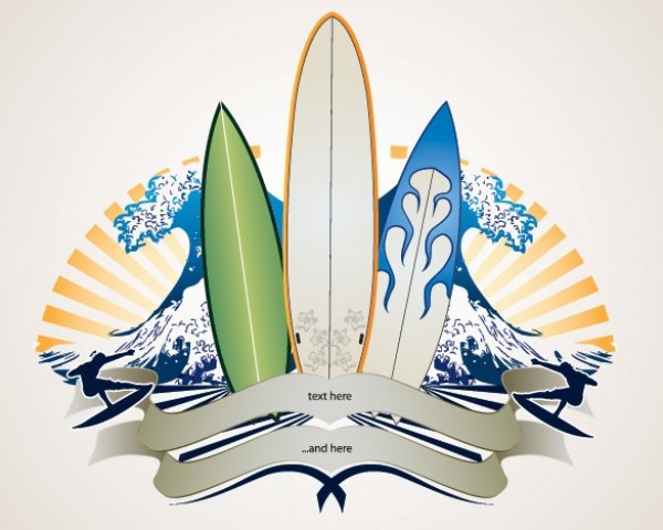 Surfer's Dream Waves Vector Banner web waves vector unique surfing surfer surfboard surf stylish quality original new illustrator high quality graphic fresh free download free download design creative banner   