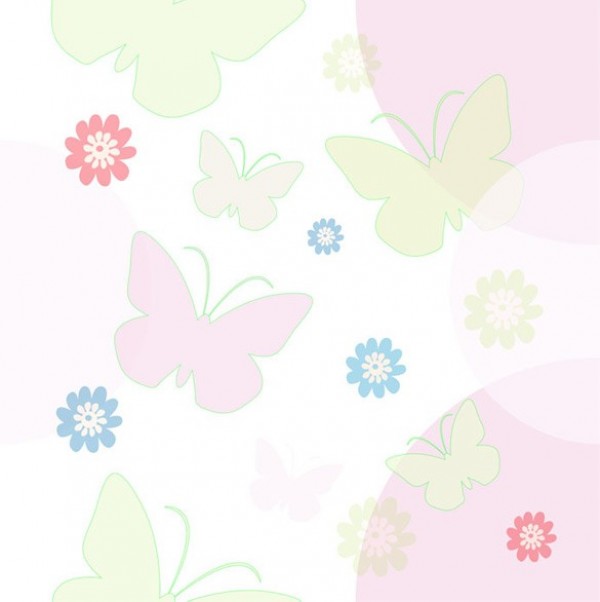 Spring Floral Butterflies Vector Background web vector unique ui elements stylish spring soft seamless quality pink pattern original new interface illustrator high quality hi-res HD green graphic fresh free download free floral elements download detailed design creative colors butterflies background   