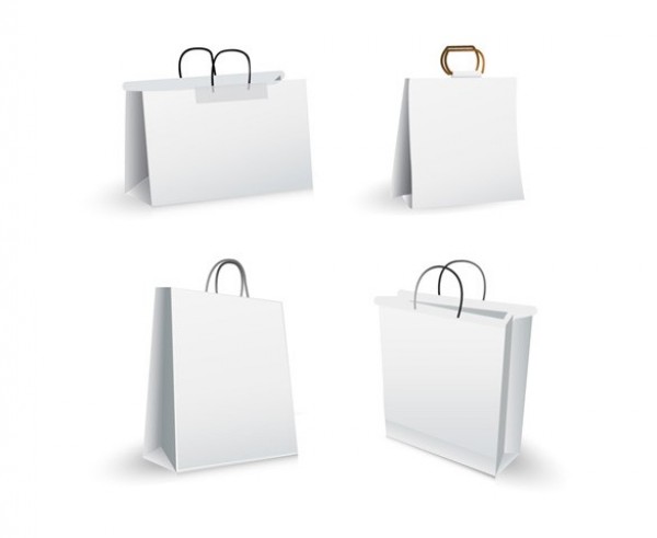 4 White Paper Shopping Bags Icons Vector Set white web vector unique ui elements stylish shopping bag shopping quality original new interface illustrator icons high quality hi-res HD handles graphic fresh free download free eps elements ecommerce download detailed design creative   
