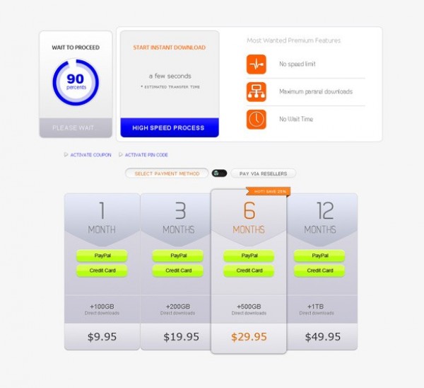 Subtle Uploading Pricing Table Package PSD web uploading pricing table upload unique ui elements ui stylish quality psd product pricing table package original new modern interface hi-res HD fresh free download free elements download detailed design creative clean   