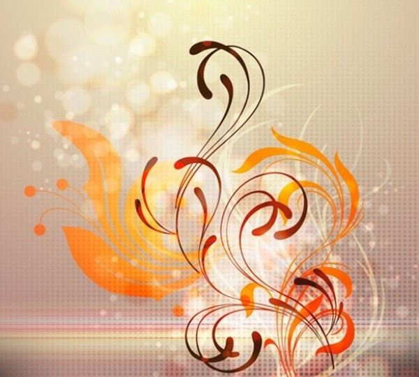 Orange Floral Abstract Vector Background 10650 web vector unique tan swirl stylish quality original orange neutral illustrator high quality graphic fresh free download free floral eps download dotted design creative background   