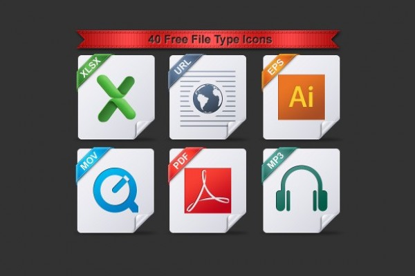 40 Amazing File Type Icons Pack PSD/PNG web unique ui elements ui stylish simple set quality pack original new modern interface icons hi-res HD fresh free download free file type icons file type file icons file elements download detailed design creative clean   