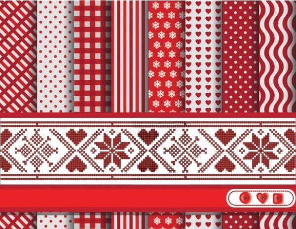 Christmas Scrapbook Vector Patterns Pack web vector unique ui elements stylish striped scrapbook red quality patterns original new interface illustrator high quality hi-res hearts HD green graphic fresh free download free fine print elements download dots detailed design creative christmas patterns christmas checkered checked blue   