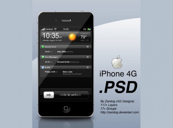 Amazing Apple iPhone 4G Icon PSD technology smartphone mobile iphone 4g iphone icon cell phone apple   