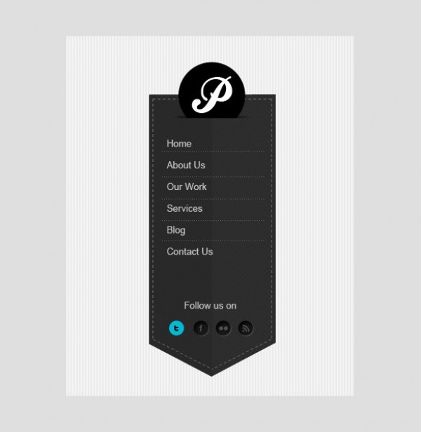 Awesome Stitched Vertical Navigation Menu PSD web vertical menu unique ui elements ui stylish stitched simple ribbon quality psd original new navigation menu navigation modern menu interface hi-res HD fresh free download free elements download detailed design creative clean   