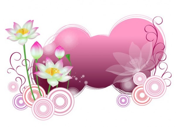 Lovely Lotus Flower Circles Abstract Background web vector unique ui elements stylish quality pink original new lotus interface illustrator high quality hi-res HD graphic fresh free download free flower floral background floral eps elements download detailed design creative circles background abstract   