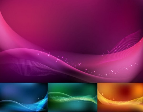 4 Flowing Colors Abstract Vector Background web vector unique stylish sparkle quality pink original orange illustrator high quality green graphic fresh free download free flowing download design creative colors blue background abstract   