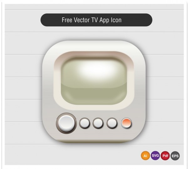 Creamy Clean TV App Vector Icon web vector tv vector unique ui elements tv icon tv app stylish screen quality original new interface illustrator icon high quality hi-res HD graphic glossy fresh free download free elements download dials detailed design creative cream   